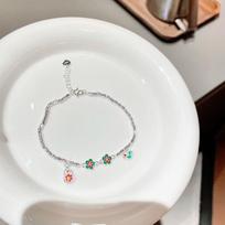 Foot silver 999 high-temperature blue color enamel bracelet
