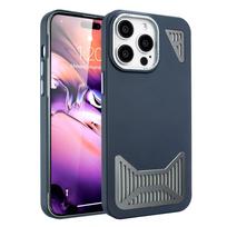 Applicable To Apple 16Pro Mobile Phone Case 15 Hollow Heat Dissipation Magnetic Suction Iphone13Pro Mobile Phone Case 14 iphone16 tamsiai mėlyna