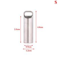 Nerūdijančio plieno metalinė mini vaistinėlė Nešiojama nešiojama vaistų buteliukas 1.2*4cm