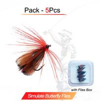 5/10 vnt./dėžutė Muselinės žūklės muselės upėtakiams Dirbtinis vabzdys Kandis Drugelis Masalas Viliokai 5Pcs/Box