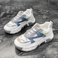 Summer New Sports and Leisure Shoes Ins Trendy Thick-soled Spring and Autumn Women's Shoes Dad Student Soft-soled Shoes 35 mėlyna