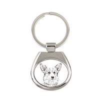 Pembroke Welsh Corgi - raktų pakabukas su šunimi, raktų pakabukas su spauda, ​​personalizuotas pakabukas iš Art-Dog prekės ženklo sidabras