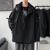 Jackets, Men's Spring and Autumn New Hooded Trendy Workwear, Casual Baseball Uniforms, Tops, Versatile Jackets M juoda