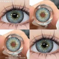 FUNSACHY 1Pair High Quality Colored Contact Lenses Fashion Pupil Blue Lenses Natural Brown Makeup Cosmetic Makeup Pupils Yearly