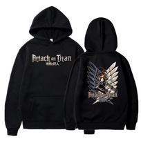 Žiemos Attack on Titan Levi Hoody Unisex Šauni 2 pusių spauda Streetwear Šilta Laisva Laisvalaikio Hip Hop Studentas Su gobtuvu džemperis XS juoda
