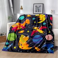 Animacinis dinozauras kosmoso mielas dinozauriukas vaikams minkštas pliušinis pledas, flanelinis pledas mesti pledą svetainei miegamajam lovai sofai vaikams 30x40in