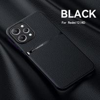 For Xiaomi Redmi 12 4G Case Car Magnetic Holder Phone Cases For Redmi 12 Redme12 6.79  Shockproof Silicone Leather Back Cover For Redmi 12 4G juoda