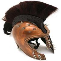 Medieval Spartan Helmet 18 Gauge Steel Knight Armor Helmet Combat Helmet  Reconstruction brown