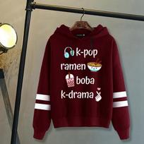 K-POP Ramen Boba K-drama Spausdinti gobtuvai Moterys Vyrai Ruduo Ir Žiema Harajuku Megztinis Laisvi Puloveriai Viršutiniai drabužiai 4XL gray