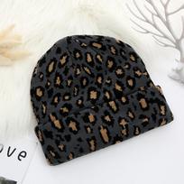 Storos leopardo žakardo unisex pupelės madingos rudens žiemos šiltos kepurės Hip-hop vintage kaukolės Megztos kepurės moterims Vyrams black