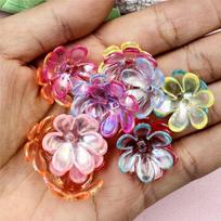 100 vnt. 6 žiedlapių gėlės lizdas DIY priedai Rankų darbo medžiagos Plaukų papuošalų gamyba Mada white