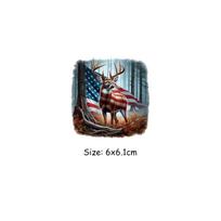 Forest Goat Parches Para Ropa Flag Pattern Stickers Hoodies Tops A-Level Washable Thermal Press Vinyl Diy Thermo Transfer