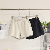 Women's High Waist Copper-Ammonia Silk Running Shorts for Summer Fitness. Casual, All-Match A-Line Style. 4 tamsiai pilka spalva