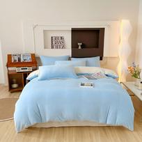 Dvipusis pieno vilnos keturių dalių komplektas, sutirštinta koralinė vilna patalynė, vilnos šilumos flanelės antklodės užvalkalas 1.2m bed black