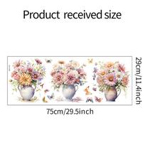 Watercolor Vase Butterfly Bedroom Bedside Living Room Wall Decoration Wall Stickers 29*75CM/fun-f125 beige