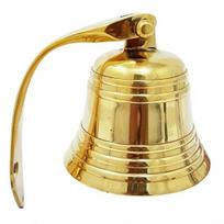 Antikvarinis jūrinis durų skambutis 10,16 cm, pagamintas iš tvirto žalvario, vintažinis sieninis varpas beige