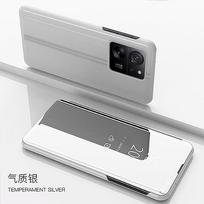 For xiaomi 13t pro case luxury mirror flip stand phone cases for xiaomi 13t mi113 mi 13 t pro xiaomi13t shockproof back cover For Mi 13T gray