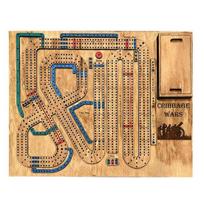 Cribbage Wars Board Game Kids Adults Family Party Multiplayer Interactive Wooden Portable Continuous Cribbage Board Game Night Essentials Props 25*30cm A