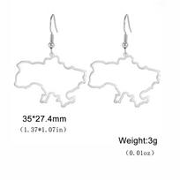 Gold Color Ukraine Map Dangle Earrings Stainless Steel Flag Ukrainian Drop Earrings for Women Jewelry Gift