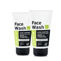 Ustraa Face Wash Acne Control - With Neem & Charcoal - 100 g x 2 - Oil control, Prevents Acne, Especially for Oily skin black