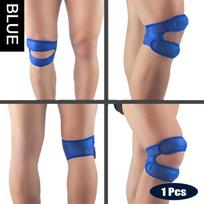 1Piece Adjustable Patella Knee Strap with Double Compression Pads Knee Support Running Basketball Football Cycling Tennis Yoga white