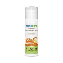 Mamaearth Vitaminas C Kasdienio Švytėjimo Veido Serumas Vyrams ir Moterims - Vitaminas C Serumas Švytinčiai Odai, Riebiai Odai ir Pigmentinėms Dėmėms, Su 50x Vitaminu C - 30ml white