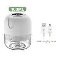 Mini USB belaidė elektrinė česnako grūstuvės mėsmalė Daržovių čili mėsmalė Maistas 100ml balta