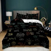 Formula Duvet Cover Set Chemical Math Formulas Colourfully Comforter Cover King Size for Kids Boys Girls Polyester Bedding Set 70x133cm 2pcs white