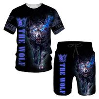 Vyriški marškinėlių ir šortų komplektai Streetwear Vyriškas marškinėlių rinkinys Vasarinis Retro Paplūdimio 3D spausdinimas Vyriškas sportinis kostiumas 5XL black