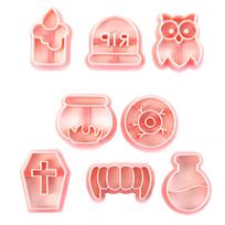 Pack of 8 Biscuit Molds Small Cookie Molds Halloween Small Biscuit Cutter Cookie Tool Present for Baking Enthusiasts white