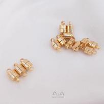 14K paauksuotas sidabrinis magnetinis karoliai ir apyrankės jungtis, skirta pasidaryk pats papuošalams gaminti, su spalvą išsaugančia apdaila. small closed bezel 4mm 1 piece