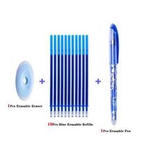 12/55 vnt./rinkinys Nutrinami rašikliai, papildomi strypai, 0,5 mm plaunama rankena Biuro mokyklos rašymo reikmenys 12PCS blue set blue
