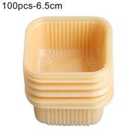 100 vnt. Plastikinė torto pakuotė Kvadratinė Auksinio mėnulio pūko dėžutė Kiaušinio trynio indelis Dekoravimas 6.5cm auksinė