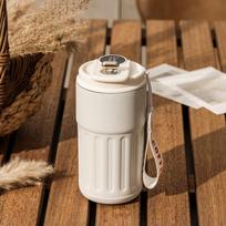 450 ml termoso buteliukas išmanusis temperatūros ekranas nerūdijančio plieno vakuuminis puodelis biuro kavos puodelis verslo nešiojamas terminis puodelis white