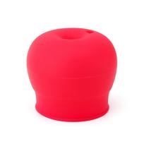 Silica Gel Straw Cup Cover, Overflow and Leak Proof Soft Bottle Cap, Children's Training Drinking Water Fittings raudona