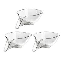 3Pcs Kitchen Sink Drain Baskets Food Grade BPA Free Reusable Multi-functional Transparent Strainer Baskets Drain Bowls white