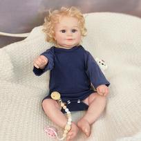 Reborn Baby Doll Maddie Lifelike Hand Rooted Gold Hair Reborn Dolls 48cm Lovely Baby Doll Gift For Children Toy 48cm Silicone vinyl doll white