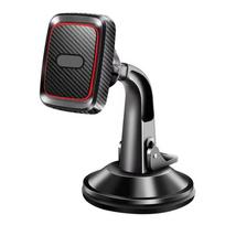 Silicone Magnetic Car Phone Holder for Navigation and Selfies juoda/raudona