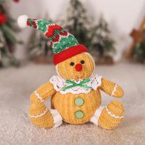 Christmas Gingerbread Doll Sitting Posture Cartoon Chef Hat Biscuit Man Pendant Merry Christmas Decor for Home Xmas Ornaments