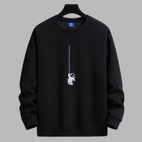 Astronaut Pattern Man's Round Neck Sweatshirt Fashion Casual Long Sleeve Large Size Hoodie XXXL balta