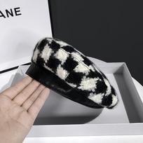 Winter Japanese Beret Hat Women New Style Sweet Classic Plaid Beret Cap Adjustable juoda