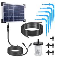 Saulės automatinė lašelinio laistymo sistema Saulės energija maitinamas lašelinio laistymo rinkinys, įmontuotas 2200 mAh akumuliatorius balta