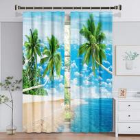 3D Skaitmeninė Spausdinimo Langų Užuolaidos, Medžio Peizažas Su Žaidžiančiu Delfinu, Miegamasis, Svetainė, 2 Skydai, Nemokamas Pristatymas 50W160H(CM)x2Panel&Hook