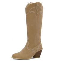 Fashion Autumn Winter Women's High Boots Faxu Suede Black Brown Knee High Boot Shoes Comfortable Wedge Heels Long Shoes Lady Big Size 48 34 smėlis
