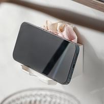 Wall Mounted Phone Holder Remote Control Storage Box Smartphone Bracket Charging Rack gray