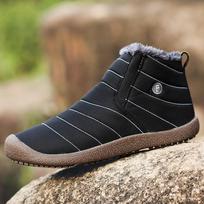 FashionWinter Cotton Boots For Men plush Warm Fur Soft Male Snow Boots Man Ankle Boot Winter Men Sneakers Casual Man Shoes big size 48 13 pilka spalva