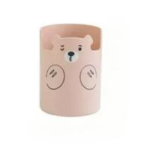 Multifunctional Pen Holder Kawaii Cartoon Bear Makeup Brush Holder Lovely Fashion Phone Holder Stationery Pen Organizer rožinė