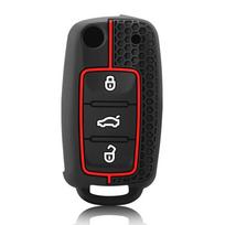 Automobilio rakto dangtelis dėklas silikoninis apvalkalas Volkswagen VW Polo Golf Passat Tiguan Beetle Caddy T5 Up Eos Skoda Octavia Seat Leon Altea raudona