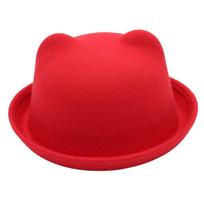 Bowler Jk Top Hat Varsity Kids Jazz Hat Bear Felt Hat Cute Sun Hat Parent-Child Adult average size head circumference 57cm