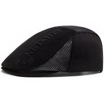 Summer Beret Men Letter Embroidery Mesh Cap Cotton Sun Visor Flat Hat Vintage Fashion Berets Newsboy Caps For Casual Adjustable juoda